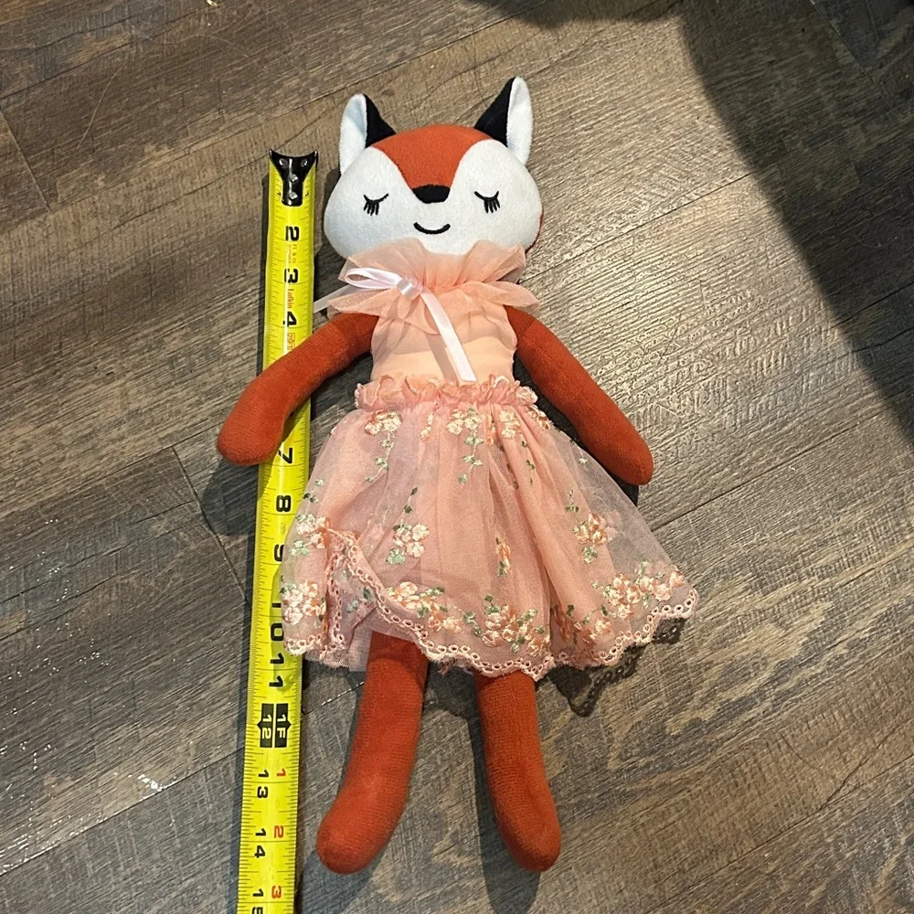 Ganz 15 inch Blossom And Bows Fox‎ with Peach Dress Stuffed Animal Toy